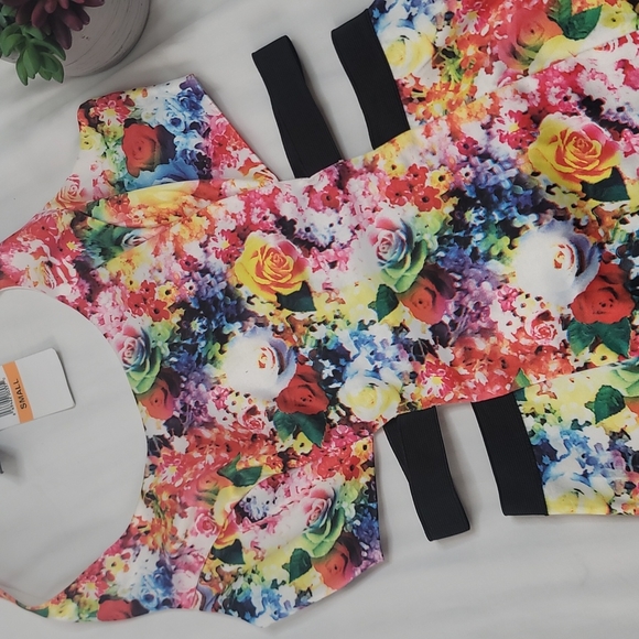 Do & Be cut out floral body hugging bodycon dress sz Small NWT - Picture 6 of 11